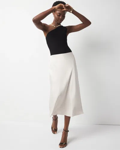 White House Black Market Satin Slip A-line Skirt