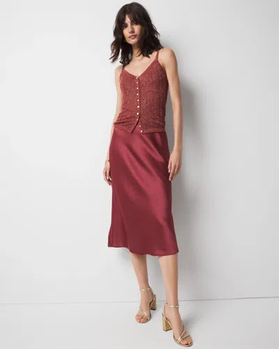 White House Black Market Satin Slip A-line Skirt