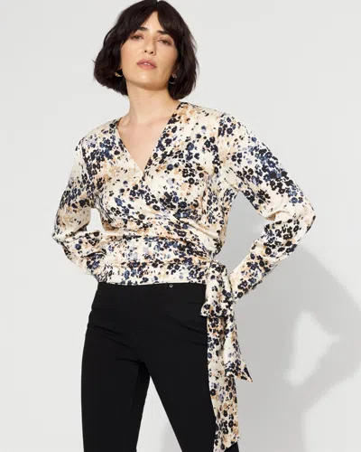White House Black Market Satin Surplice Tie-waist Blouse