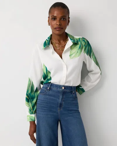 White House Black Market Satin Twill Button Front Shirt