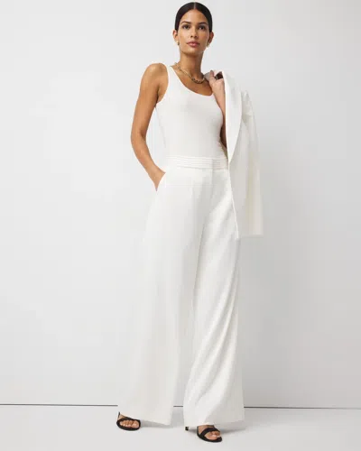 White House Black Market Satin Ultra Wide Leg Pants In White