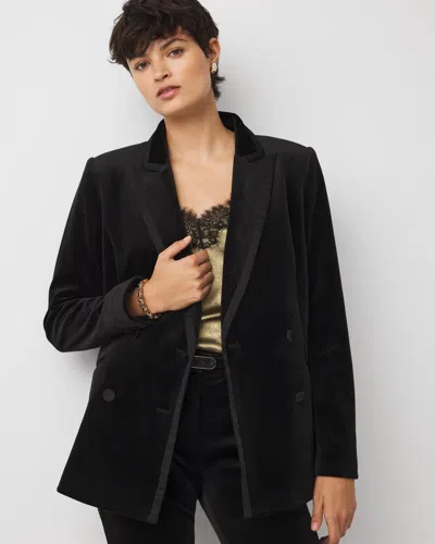 White House Black Market Satin + Velvet Tuxedo Jacket In Black