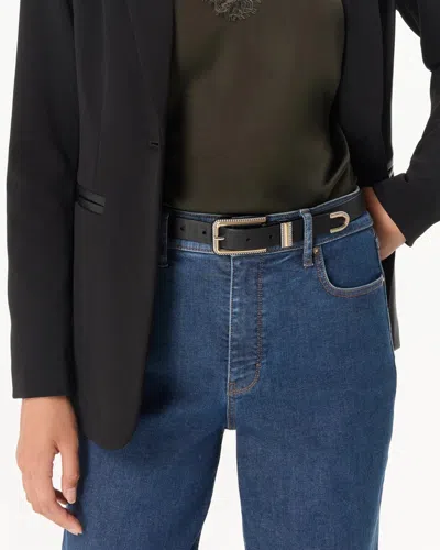 White House Black Market Scroll Plaque Pant Belt In Black