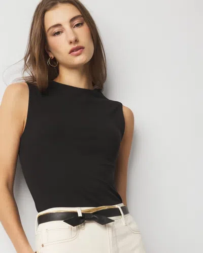 White House Black Market Sculpt Stretch High-crewneck Tank Top In Black