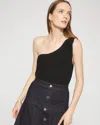 White House Black Market Sculpt Stretch One Shoulder Sweater In Black