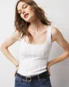 White House Black Market Sculpt Stretch Sweater Corset In White