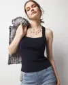 White House Black Market Sculpt Stretch Sweater Halter In Officer Blue