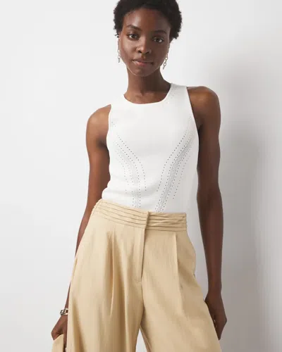White House Black Market Sculpt Stretch Sweater Tank Top In White