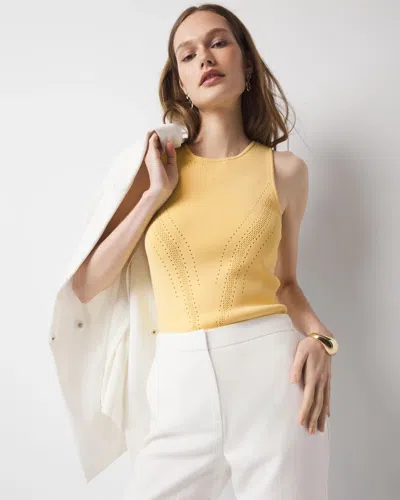 White House Black Market Sculpt Stretch Sweater Tank Top In Yellow