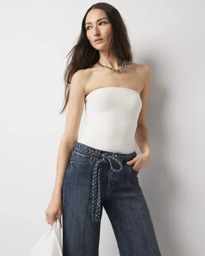 White House Black Market Sculpt Stretch Sweater Tube In White