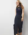 White House Black Market Sculpting Bodycon Pencil Skirt In Dark Indigo Crosshatch