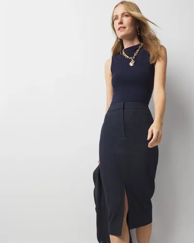 White House Black Market Sculpting Bodycon Pencil Skirt In Dark Indigo Crosshatch