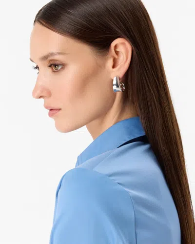 White House Black Market Sculptural Hoop Earrings |  In Metallic