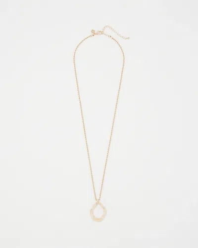 White House Black Market Sculptural Pendant Necklace |  In Gold