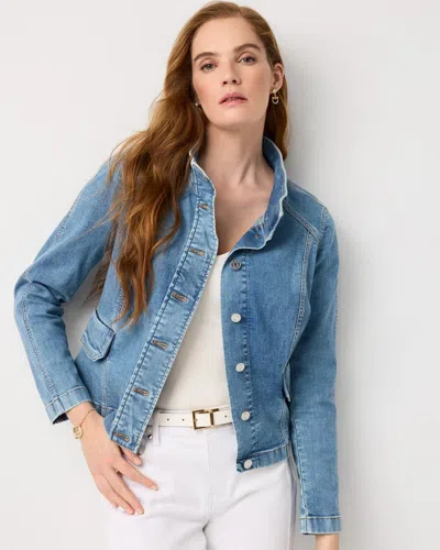 White House Black Market Seamed Featherweight Denim Jacket In Black