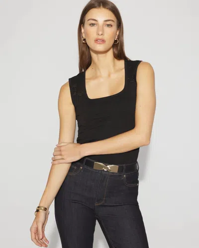 White House Black Market Seamless Jacquard Tank Top In Black