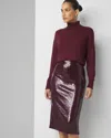 White House Black Market Sequin Midi Skirt In Wine Sequins
