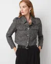 White House Black Market Sequin Tweed Trucker Jacket