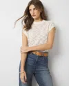 White House Black Market Sheer Textured Sweater Pullover In Natural Cream Sheer Slub