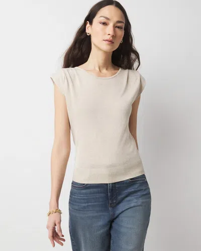 White House Black Market Shimmer Sweater Tank Top In Heathered Birch Shimmer