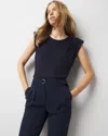 White House Black Market Shimmer Sweater Tank Top In Officer Blue Shimmer