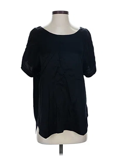 Pre-owned White House Black Market Short Sleeve Blouse In Black