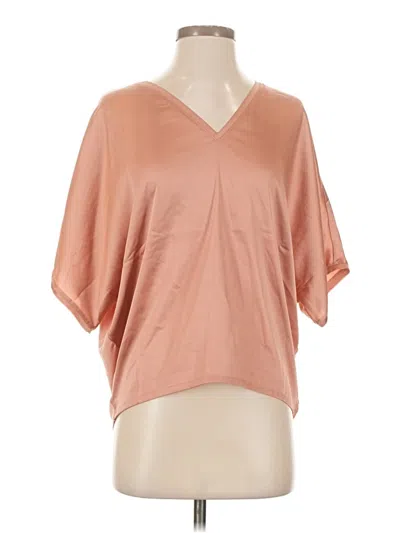 Pre-owned White House Black Market Short Sleeve Blouse In Brown