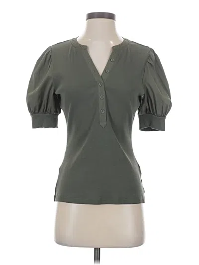 Pre-owned White House Black Market Short Sleeve Blouse In Green