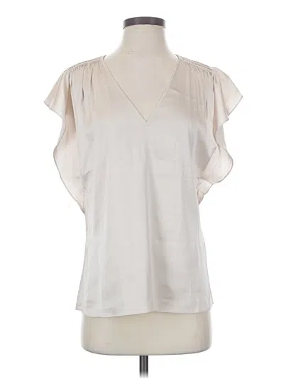 White House Black Market Short Sleeve Blouse In Ivory