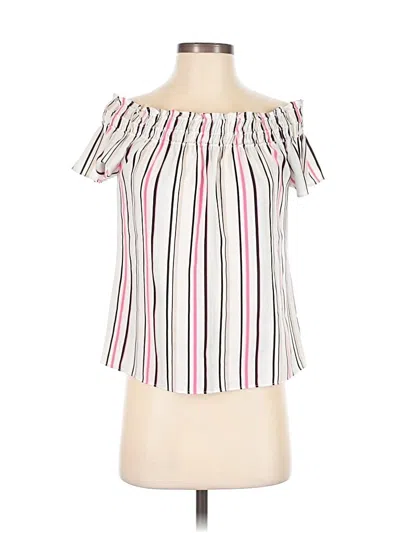White House Black Market Short Sleeve Blouse In Pink