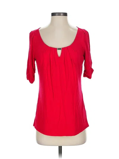Pre-owned White House Black Market Short Sleeve Blouse In Red