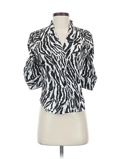 White House Black Market Short Sleeve Blouse In White