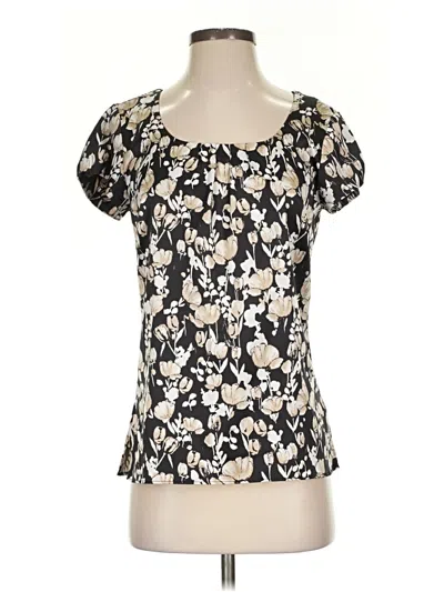 Pre-owned White House Black Market Short Sleeve Blouse In White