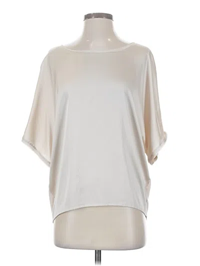 Pre-owned White House Black Market Short Sleeve Blouse In White