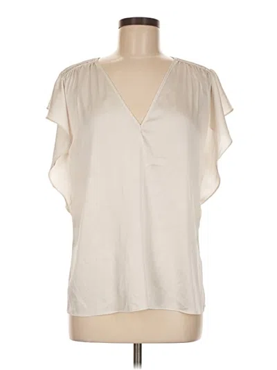 Pre-owned White House Black Market Short Sleeve Blouse In White