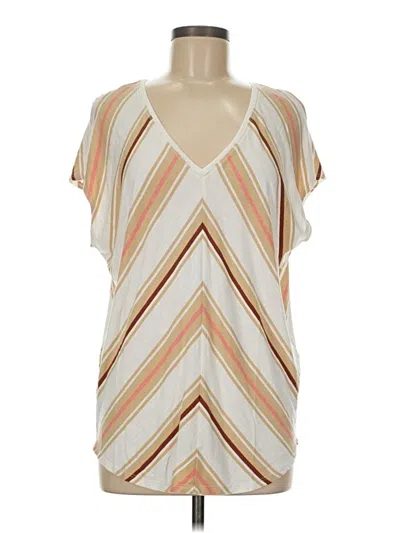 Pre-owned White House Black Market Short Sleeve Blouse In White