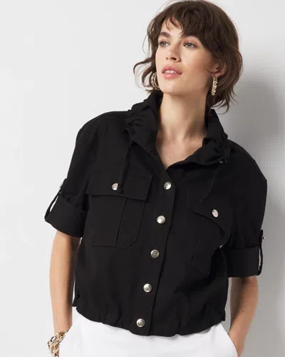 White House Black Market Short-sleeve Pret Relaxed Utility Jacket