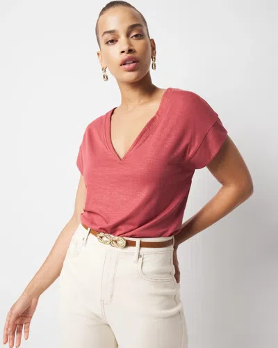 White House Black Market Short Sleeve Relaxed V-neck Tee