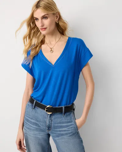 White House Black Market Short Sleeve Tee In Blue