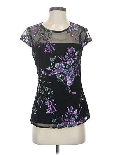 White House Black Market Short Sleeve Top Black Sweetheart Neckline Tops