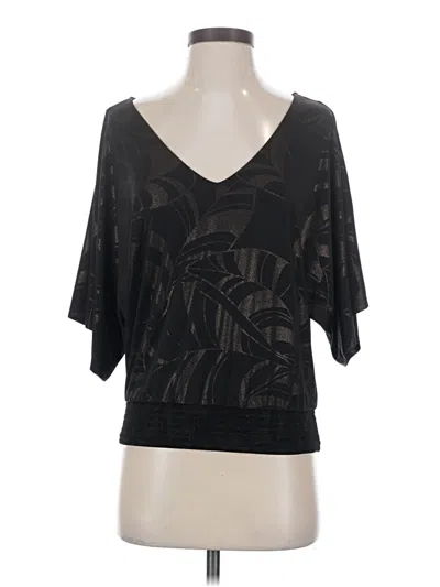 White House Black Market Short Sleeve Top Black V-neck Tops