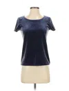 White House Black Market Short Sleeve Top Blue Scoop Neck Tops In Blue