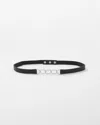 White House Black Market Silver Chain + Faux Leather Stretch Belt In Black
