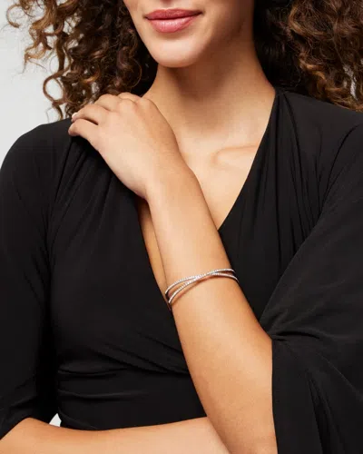 White House Black Market Silver Criss-cross Hinge Bracelet |  In Metallic