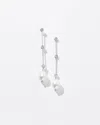 White House Black Market Silver Fresh Water Pearls Crystal Linear Earrings |  In Metallic