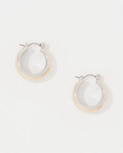 White House Black Market Silver + Gold Hoop Earrings |  In Gold W/silver