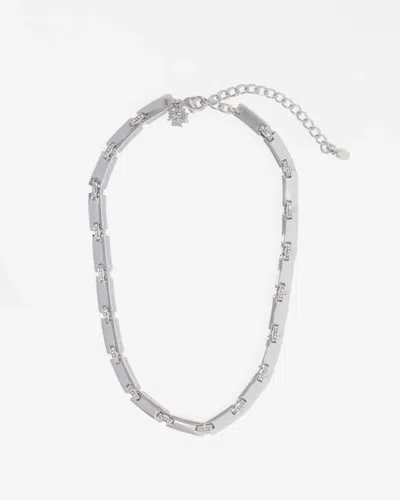 White House Black Market Silver Pave Link Necklace |