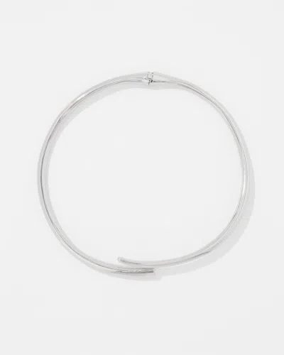 White House Black Market Silver Sculptural Collar |