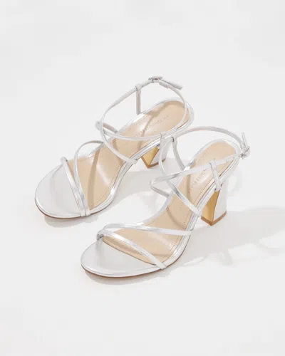 White House Black Market Silver Strappy Sandals In Metallic