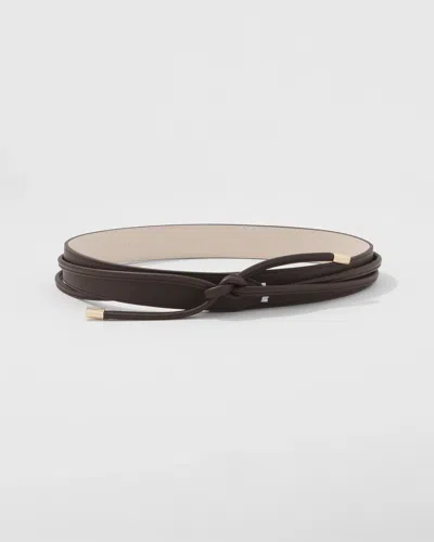 White House Black Market Skinny Obi Belt In Brown